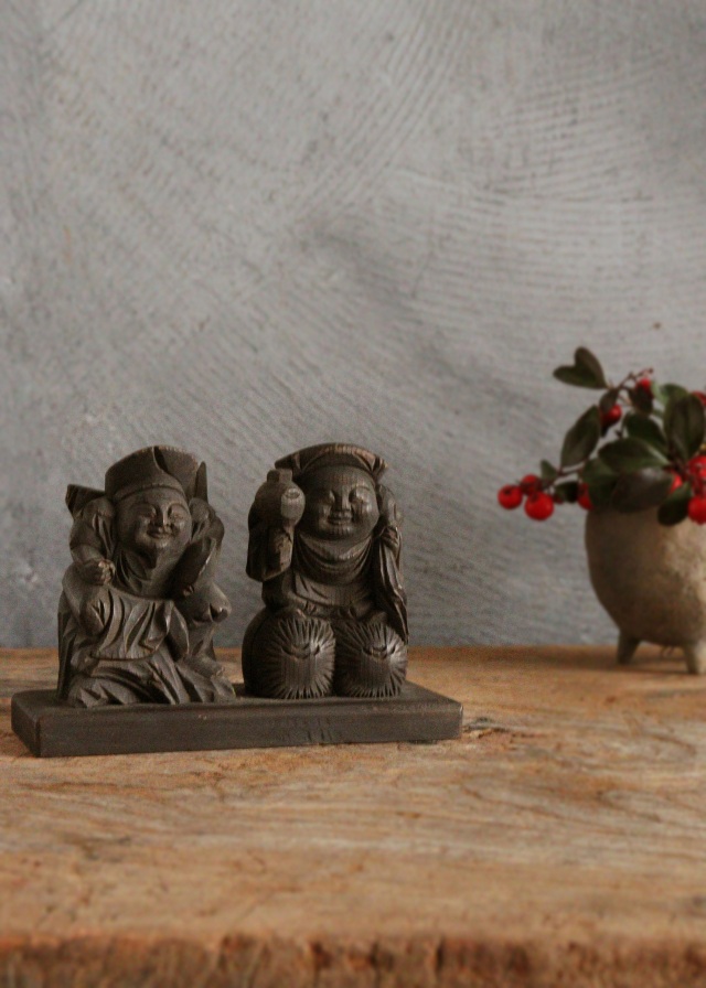 恵比寿大黒像 木彫 木彫仏 小仏