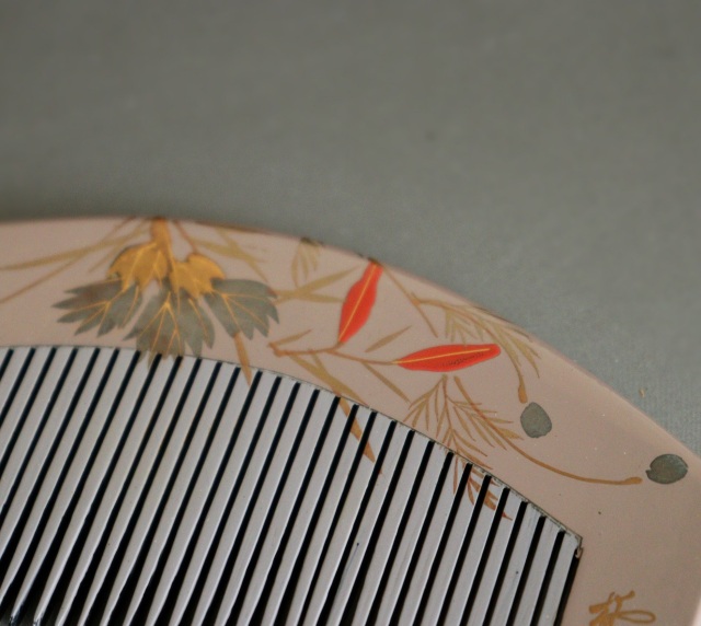 鼈甲櫛・笄セット　蒔絵　漆器　髪飾り　