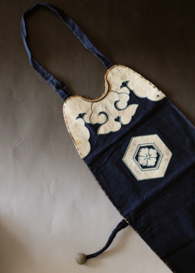火消　胸当て　藍染　アンティーク　装身具　江戸時代