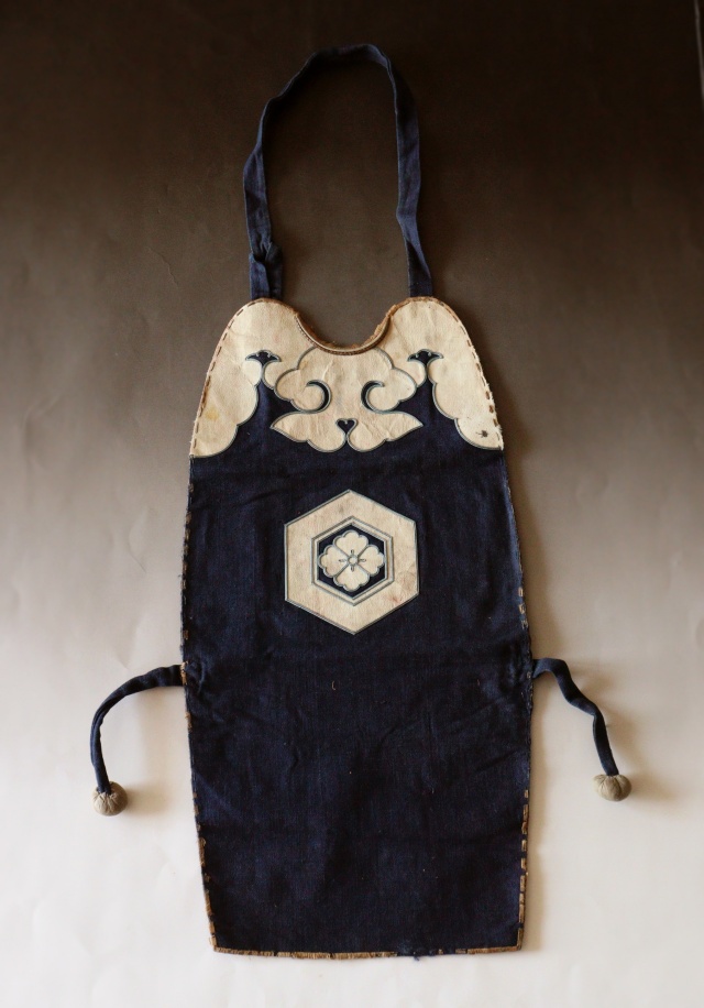 火消　胸当て　藍染　アンティーク　装身具　江戸時代