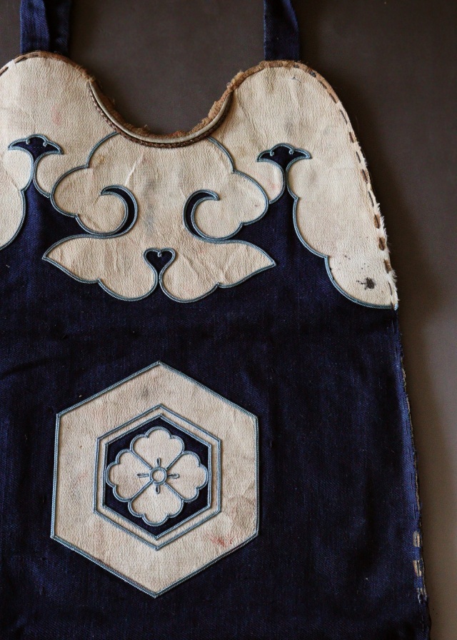 火事装束 火消 胸当て 藍染 アンティーク 装身具 江戸時代 Antique
