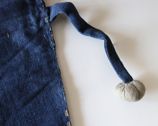 火消　胸当て　藍染　アンティーク　装身具　江戸時代