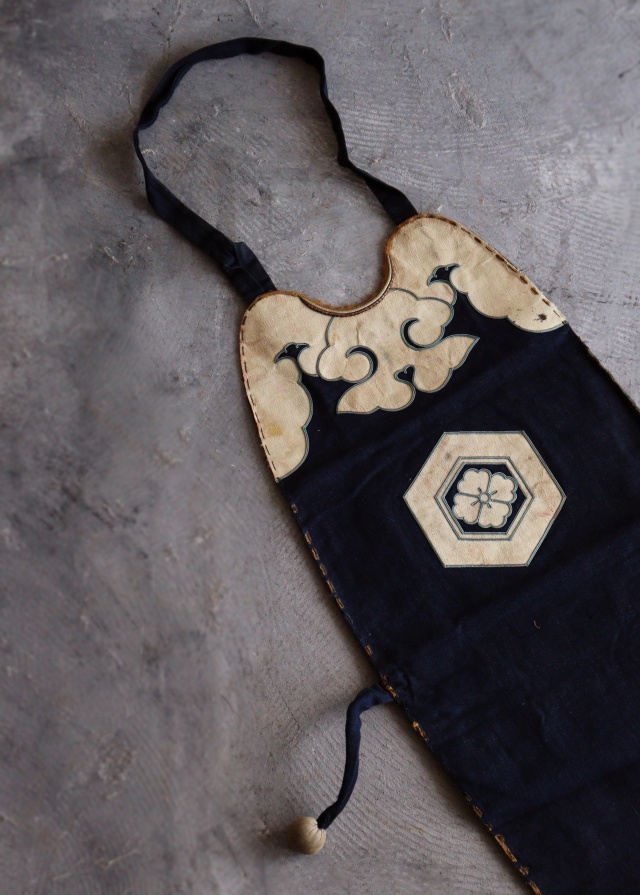 火消　胸当て　藍染　アンティーク　装身具　江戸時代