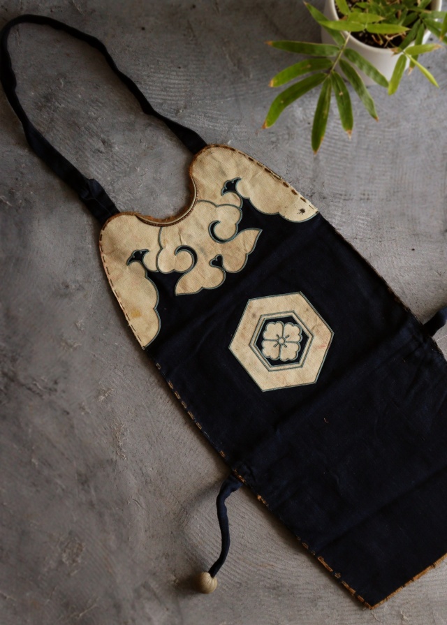 火消　胸当て　藍染　アンティーク　装身具　江戸時代