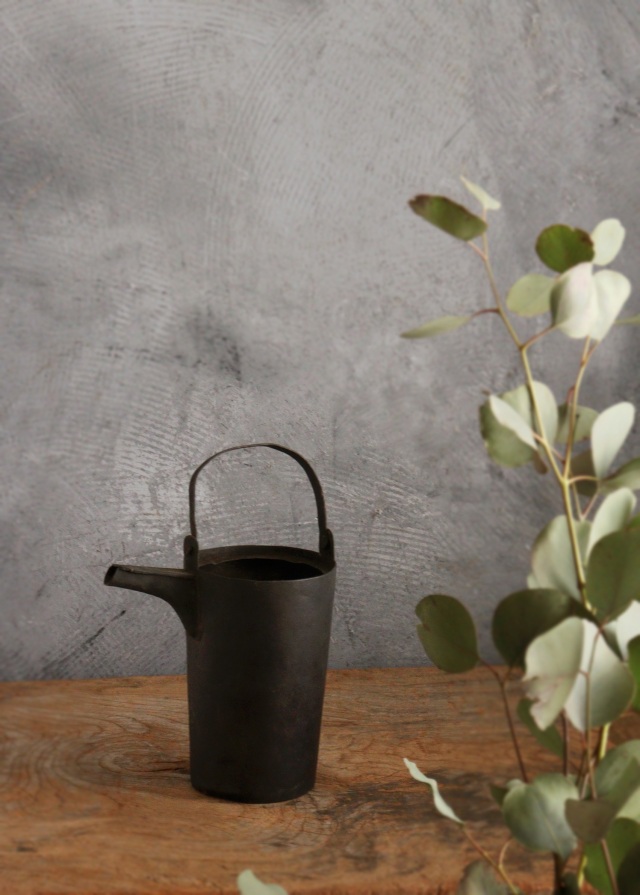 古い銅製油差し　古道具　灯火器