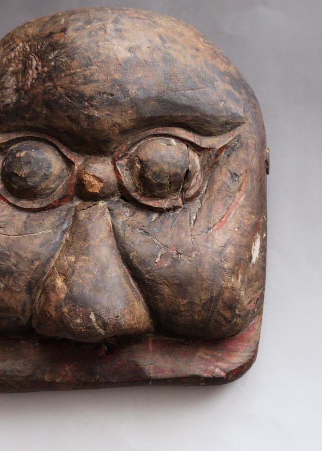 中国古面　木彫面　獅子頭　中国骨董　コレクションアイテム