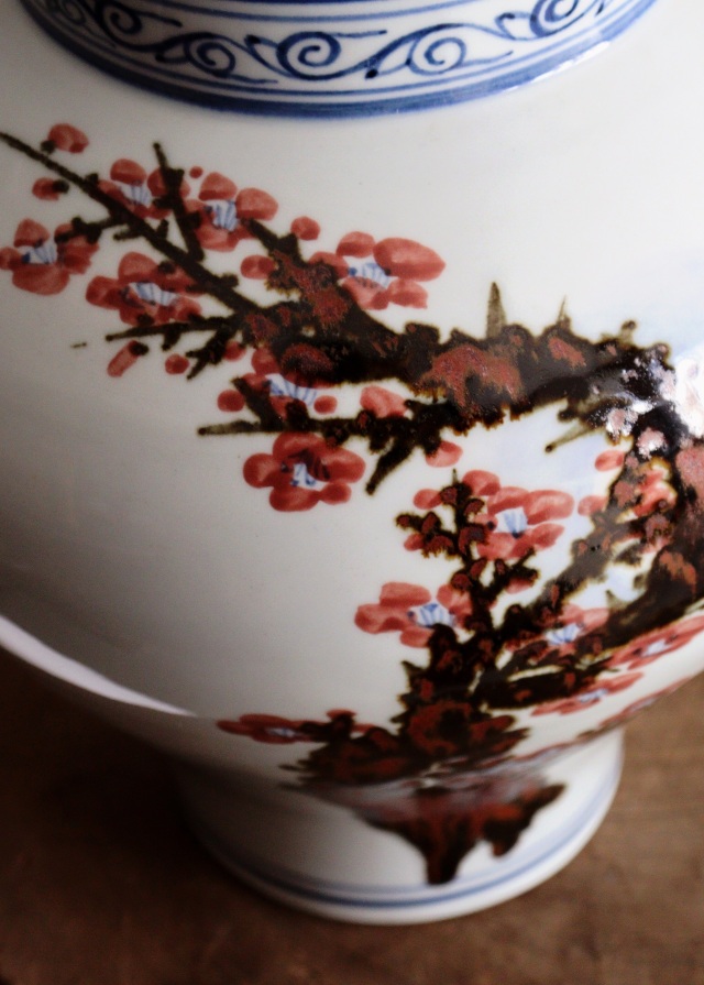 中国　辰砂紅釉　珊瑚釉梅瓶　M　R4734B 辰砂 しんしゃ 釉 1kg 粉末 陶芸用 釉薬 還元釉薬 焼成温度1,200