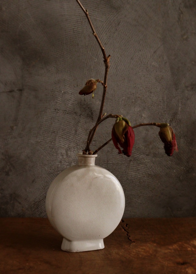 李朝白磁偏壷 白磁壷 白磁器 李朝