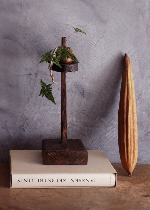 アンティーク燭台　李朝　韓国アンティーク　朝鮮美術　木製