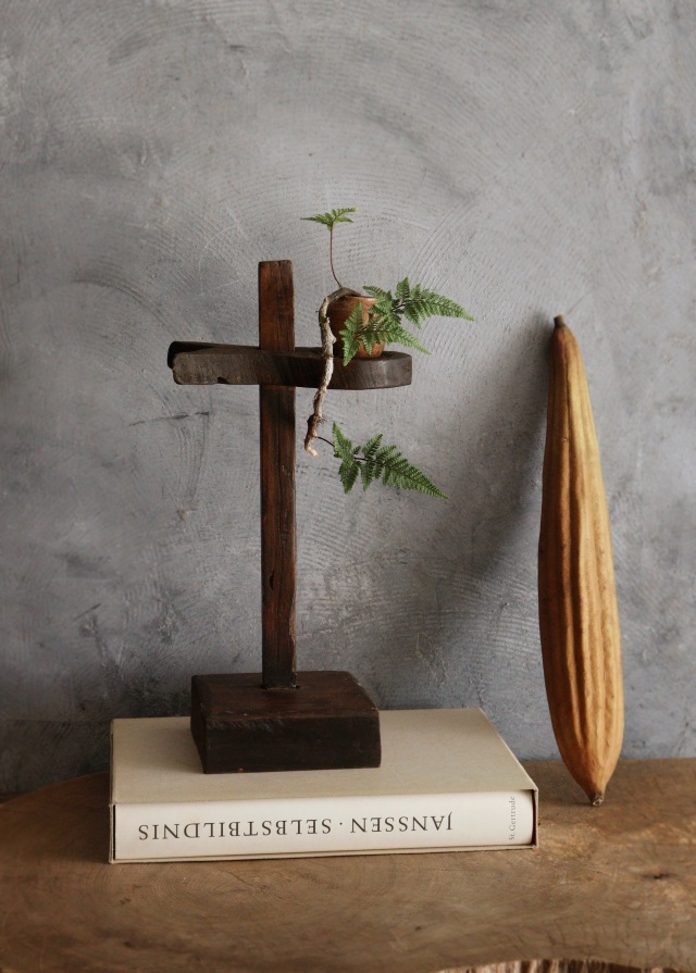 アンティーク燭台　李朝　韓国アンティーク　朝鮮美術　木製