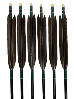 黒手羽 B級品 2015 6本組 黒羽 矢 弓道 【D-1718】