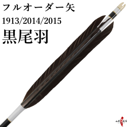 フルオーダー製作 矢 黒尾羽 6本組  （イーストンシャフト1913 2014 2015）　受注生産品  【o-018】