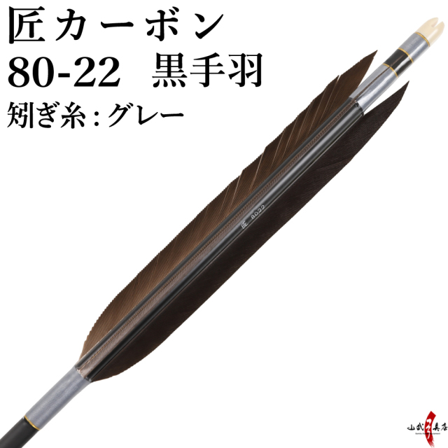 弓道カーボン矢 イーストン76-20 かすま 黒手羽
