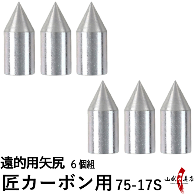 遠的用 矢尻 匠カーボン用 75-17S 6個組 弓道 矢 【N-044】【