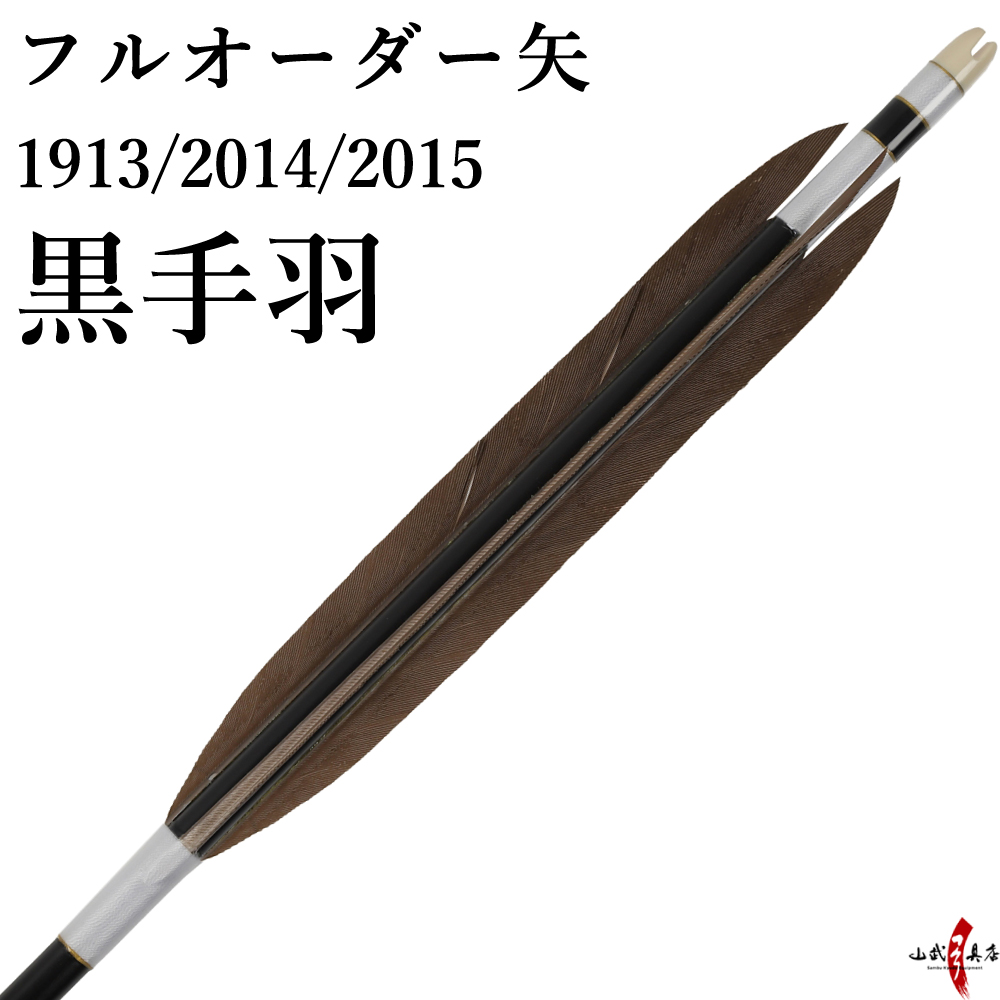 フルオーダー製作 矢 黒手羽 6本組  （イーストンシャフト1913 2014 2015）　受注生産品 【o-010】