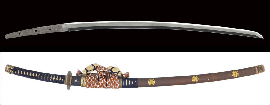 商品番号：Q-214　刀　銘不明(伝青江)　特別保存刀剣鑑定書付き　拵え付き　探山先生鞘書き有り