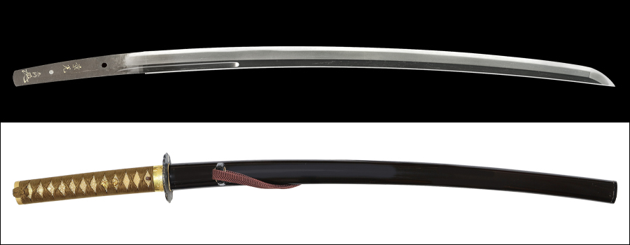 商品番号：P-717　脇差し　(金象嵌銘)景光(長船)　本阿(花押)(光一)(十七代本阿弥光一)　特別保存刀剣鑑定書付き　拵え付き