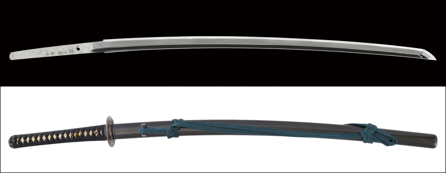 商品番号：P-906　刀(水戸烈公の八雲鍛え写し)　筑州住光作(藤本光)(宗勉門人)　平成三年二月日(一九九一)　拵え入り
