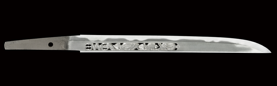 【売約済】商品番号：Q-229　短刀　(茎棟に金象嵌銘)貞国(肥後大掾)(初代康継高弟)　保存刀剣鑑定書付き