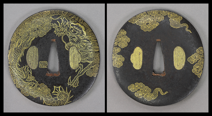 商品番号：T-1221　鍔：雲龍図　金印