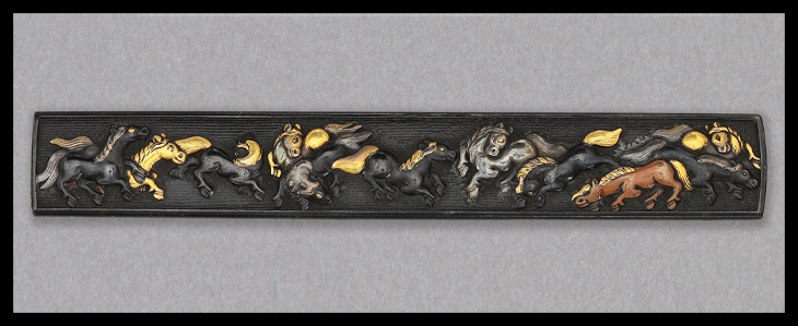 商品番号：T-1275　小柄：群馬図　無銘京金工