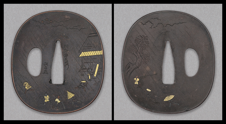 商品番号：T-1323　鍔：夕立図　銘・細野惣衛門　政守（花押）