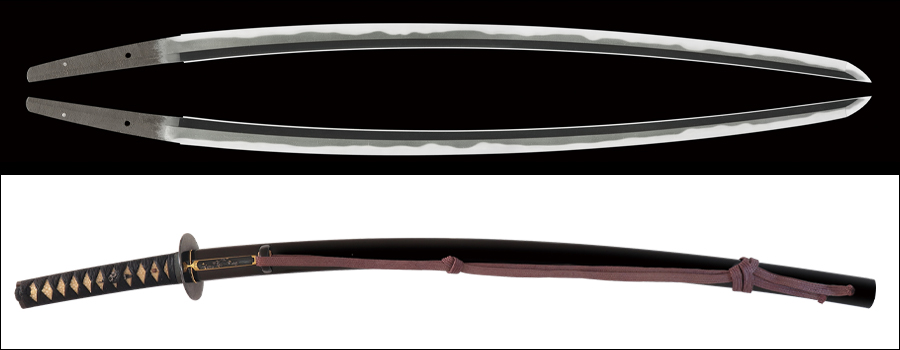 【売約済】商品番号：V-2167　刀　和泉守兼定作(之定)　(附)黒蠟色鞘打刀拵　(附)古鞘　第十八回重要刀剣指定品　島津家伝来品　『続徳川実紀(第四篇)』及び『公爵島津家蔵品入札目録』所載品