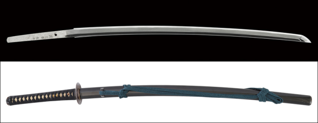 商品番号：P-906　刀(水戸烈公の八雲鍛え写し)　筑州住光作(藤本光)(宗勉門人)　平成三年二月日(一九九一)　拵え入り