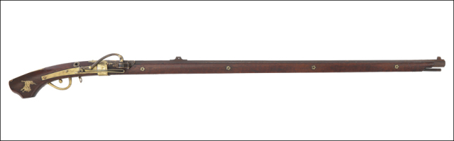 商品番号：P-932　火縄銃　木美州□摂州住榎並佐兵衛