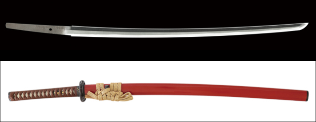 商品番号：Q-060　刀　(太刀銘)一文字出羽守行廣(初代)　特別保存刀剣鑑定書付き　拵え付き