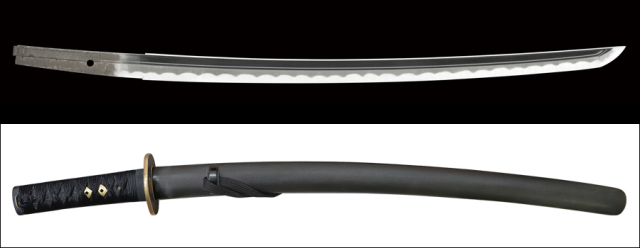 【売約済】商品番号：Q-156　脇差し　（折返銘）備州長船住威重　拵え付き　保存刀剣鑑定書付き
