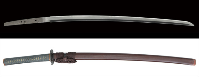 商品番号：Q-179　刀　無銘(伝高田時行)　特別保存刀剣鑑定書付き　拵え付き(鐔に保存刀装具鑑定書付き)