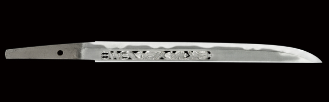 【売約済】商品番号：Q-229　短刀　(茎棟に金象嵌銘)貞国(肥後大掾)(初代康継高弟)　保存刀剣鑑定書付き