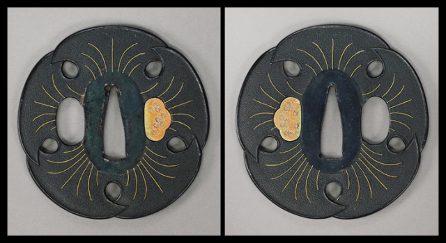鍔：銀杏透図 Tsuba:Icho Sukashi Zu