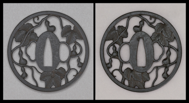 【商談中】商品番号：T-1281　鍔：瓢箪図　銘・越前国之住　明珍勝治作　越前福井住