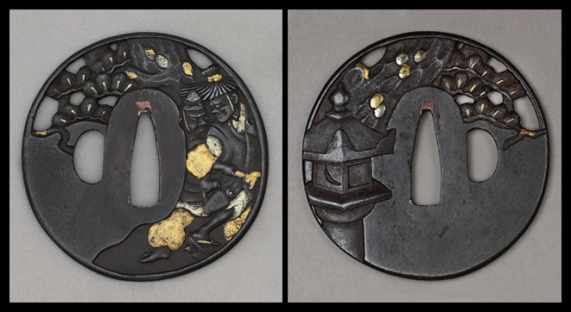 商品番号：T-1284　鍔：祇園社頭図　無銘正阿弥　保存刀装具鑑定書付き