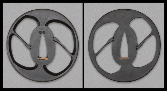 鍔　八つ橋透し図鍔 鍔：影蝶透図 Tsuba:Kagecho Sukashi Zu