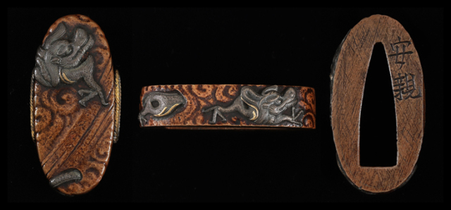 商品番号：VT-045　鐔：林和靖図　銘・一乗斎弘寿（花押）特別保存刀装具鑑定書付き【※価格はお問い合わせください】