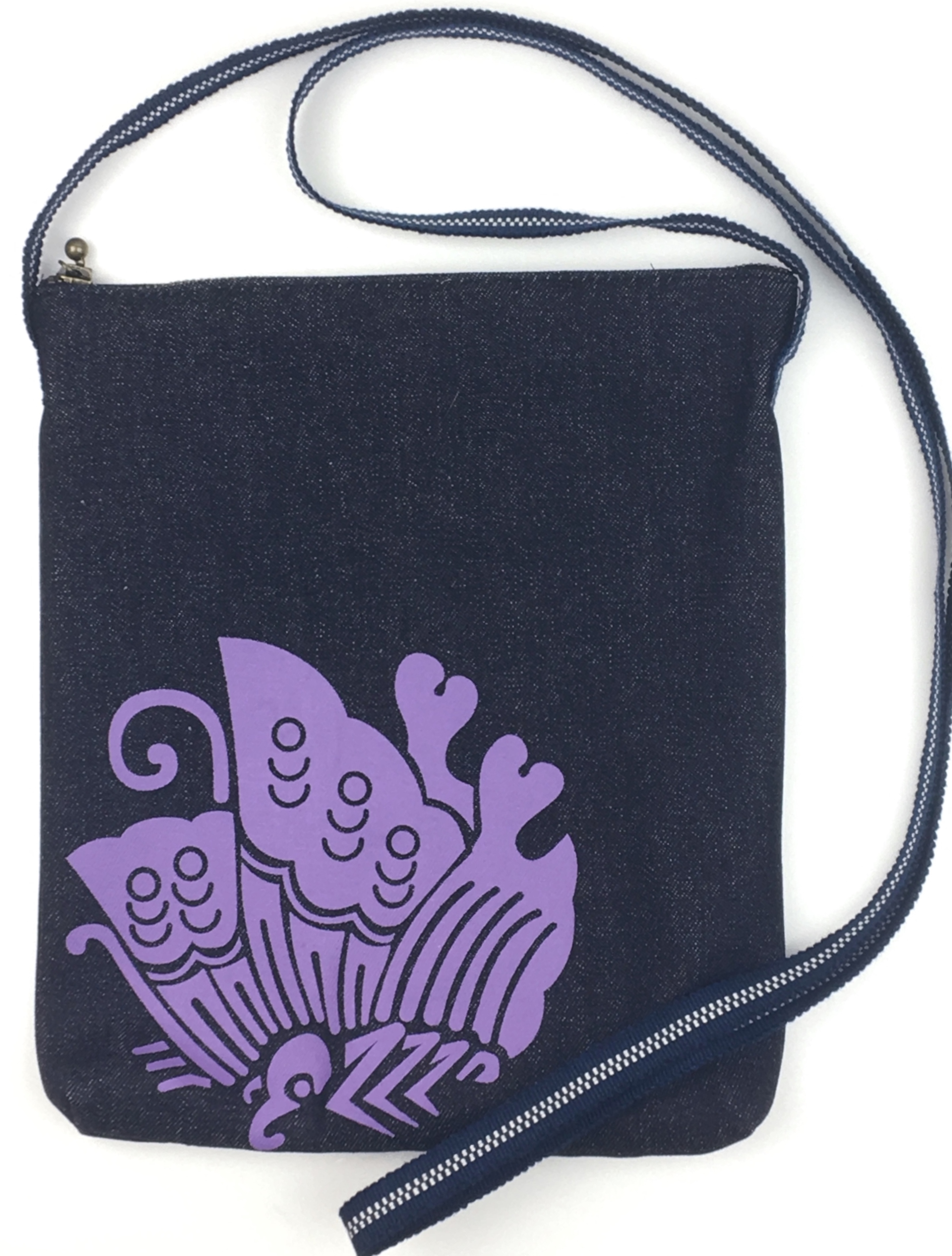 平家揚羽蝶家紋デニムショルダーポーチ