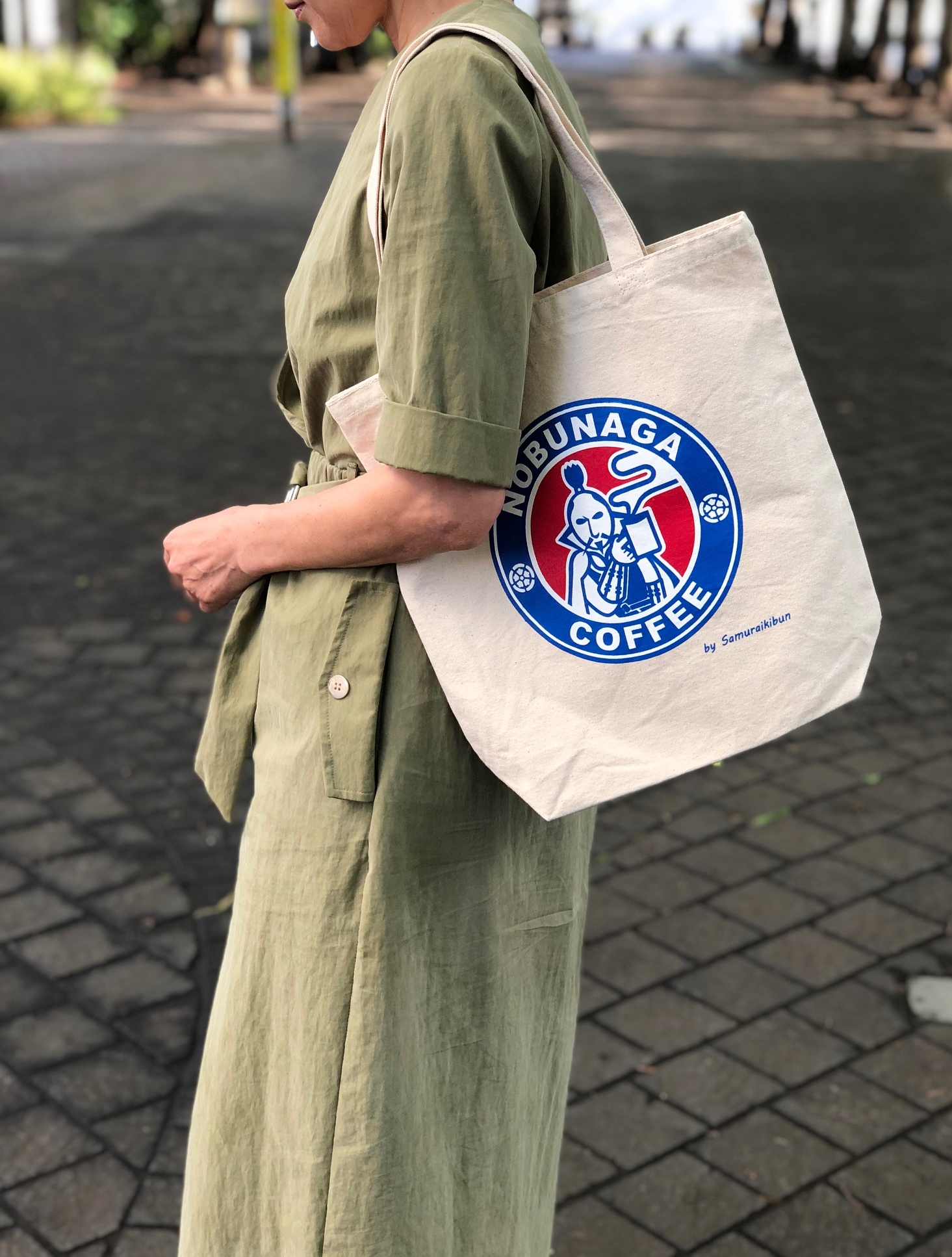 織田信長トートバッグ　信長コーヒーロゴトート