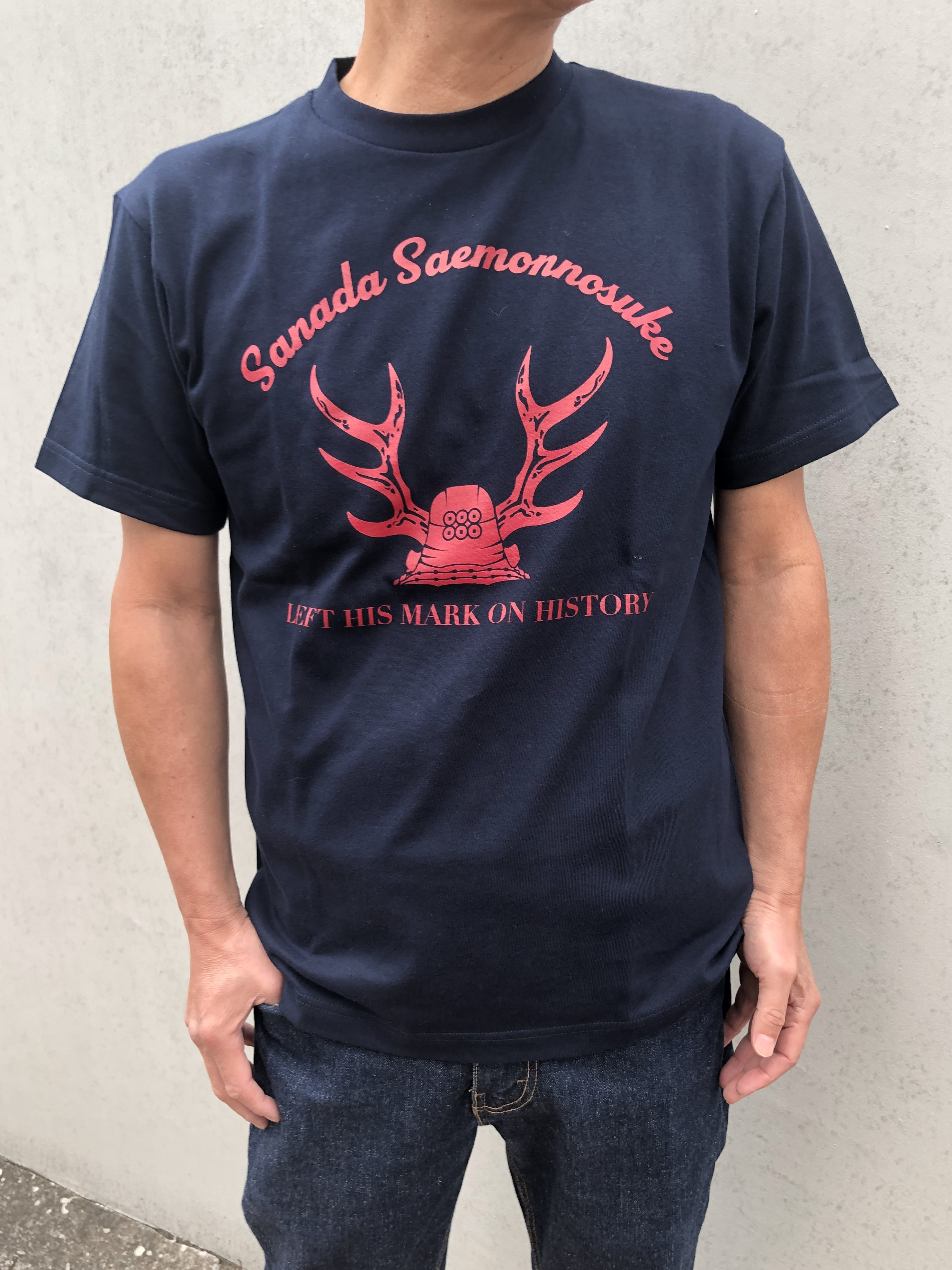 真田左衛門佐Tシャツ　LEFT HIS MARK ON HISTORY