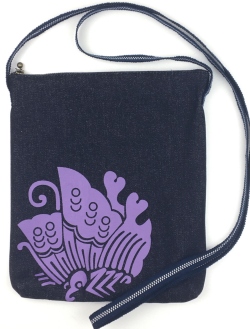 平家揚羽蝶家紋デニムショルダーポーチ