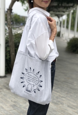 承久の乱　北条政子の演説イラスト肩掛けトートバッグ