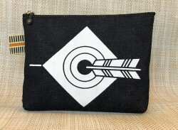 当り矢デニムポーチ