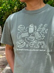 戦国のお城ハイキングイラストTシャツ