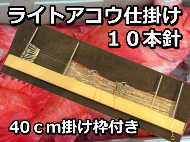 ライトアコウ仕掛け１0本　持ち運びに便利な40ｃｍ掛け枠仕様　深場釣り