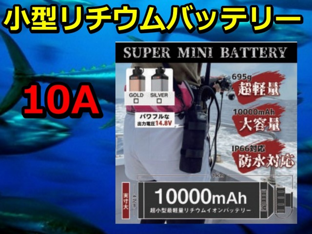 スーパーMINI　リチウム　バッテリー　１０A　 　（充電器セット）　　マグクルーズ