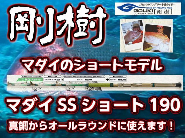 剛樹　マダイ・SSショート　190　真鯛からオールラウンドにつかえます！　※オーダー手配となります