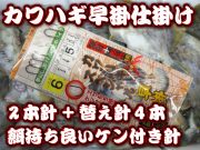 黒針＋赤糸　カワハギ　早掛け仕掛け　２本針+替え針４本　餌持ちよいケン付き針　美咲