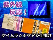 紫外線反応！　ケイムラ☆シマアジ　紫外線加工魚皮付き　ウイリースキン巻き　シマアジ仕掛け